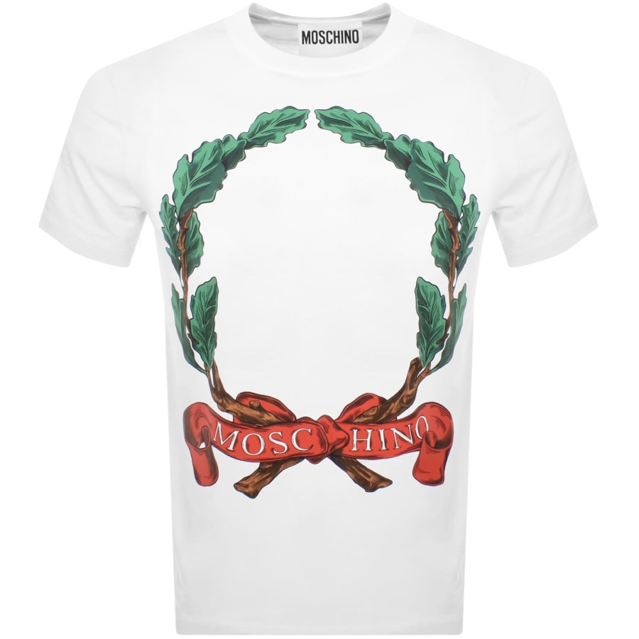 ★Moschino★  T-shirt White AEF251EA071505411001 AEF251 Organic Jersey T-shirt Archive Slogan | Moschino